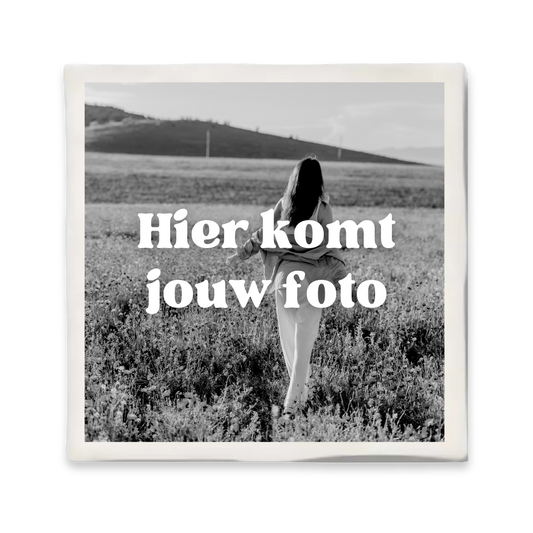 Custom tegeltje met eigen foto - 10x10 cm - Zwart wit