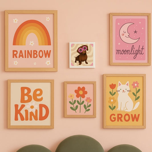 Tegeltje met illustratie - 10x10 cm - Teckel