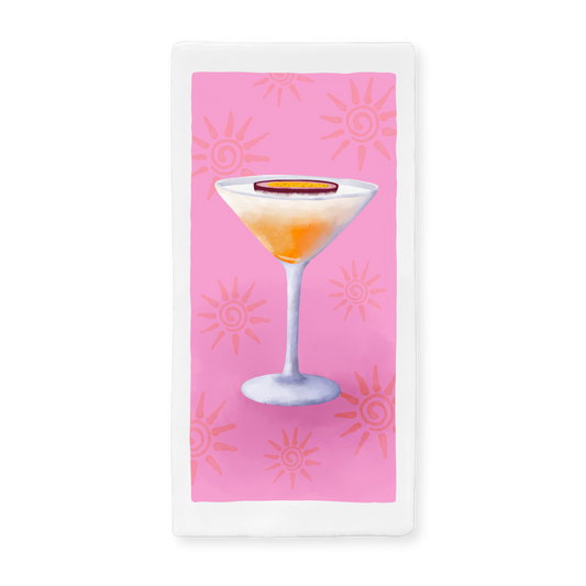 Tegeltje met illustratie - 7.5x15 cm - Cocktail Pornstar Martini