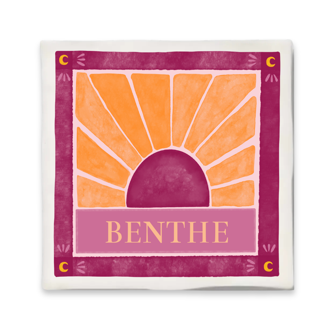 Custom tegeltje met illustratie - 10x10 cm - Zonsopkomst