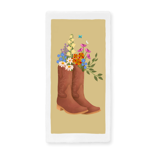 Tegeltje met illustratie - 7.5x15 cm - Cowboy laarzen