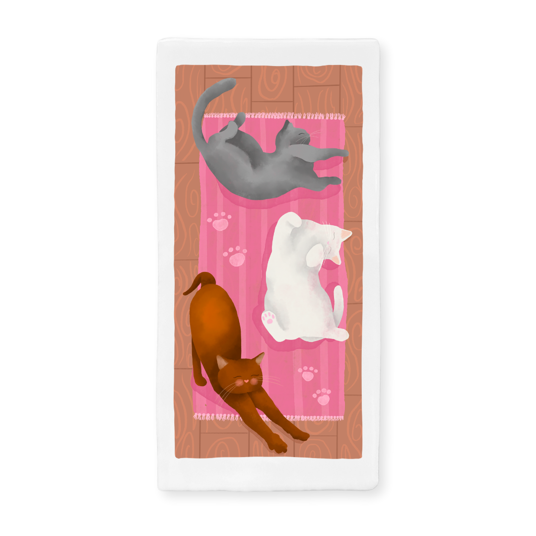 Tegeltje met illustratie - 7.5x15 cm - Drie katten