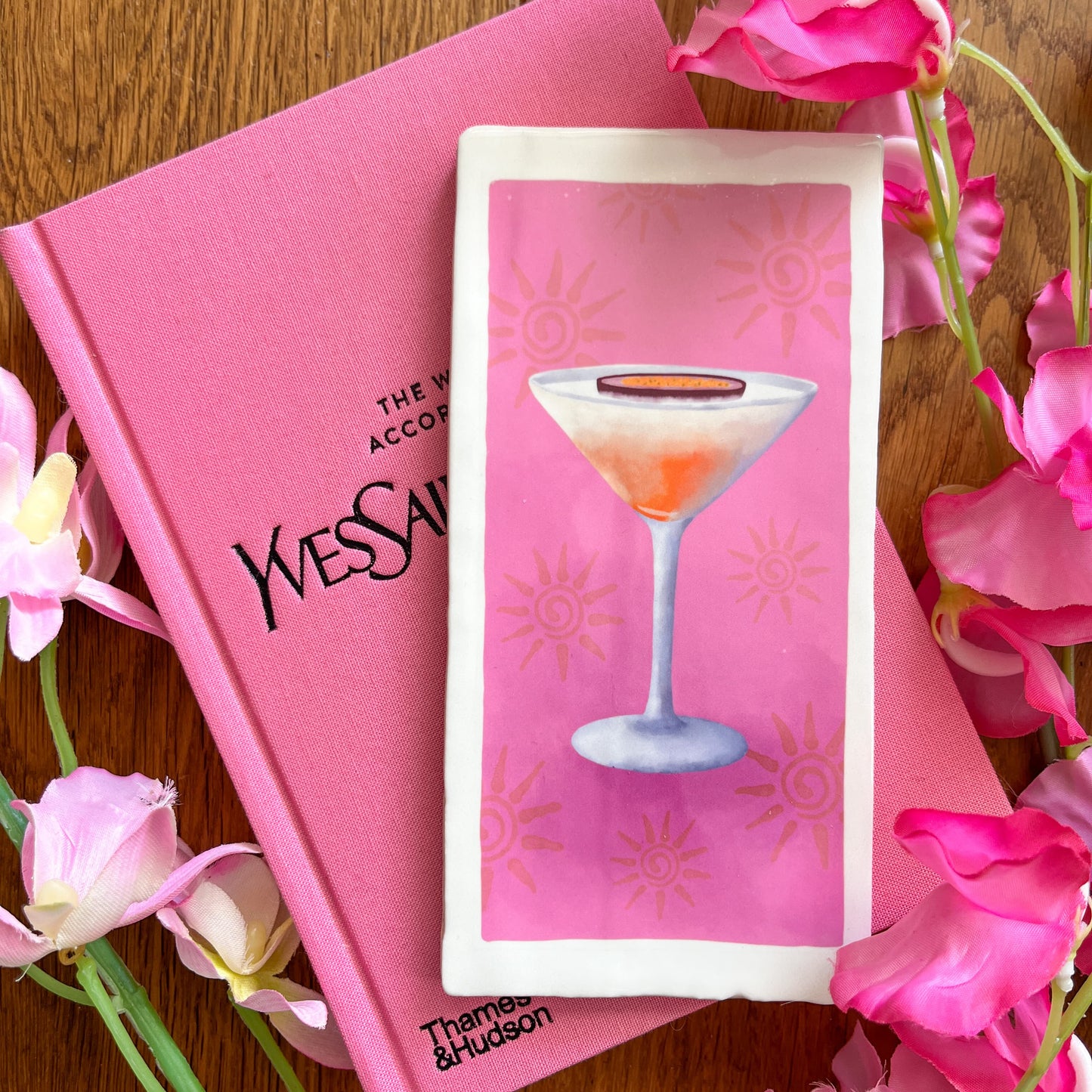 Tegeltje met illustratie - 7.5x15 cm - Cocktail Pornstar Martini