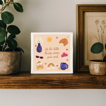 Tegeltje met illustratie - 10x10 cm - Little things