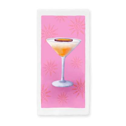 Tegeltje met illustratie - 7.5x15 cm - Cocktail Pornstar Martini